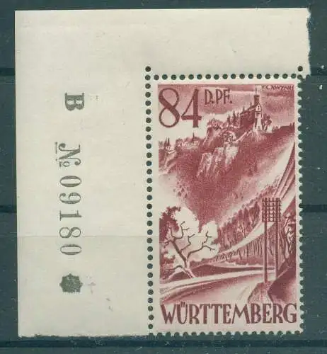 FRZ.ZONE WÜRTTEMBERG 1948 Nr 26 postfrisch (922222)