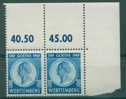 FRZ.ZONE WÜRTTEMBERG 1949 Nr 46 postfrisch (922223)