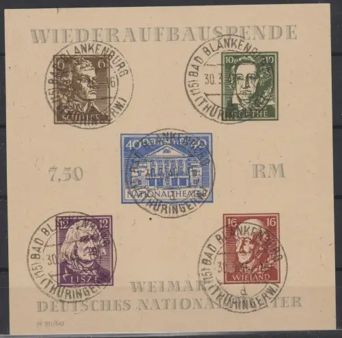 SBZ 1945 Bl.3B gestempelt (924003)