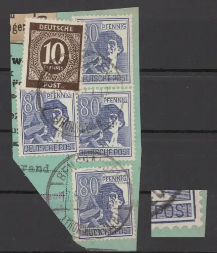 KONTROLLRAT 1947 PLATTENFEHLER Nr 957 IV gestempelt (925025)