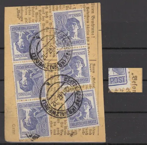 KONTROLLRAT 1947 PLATTENFEHLER Nr 957 IV gestempelt (925026)