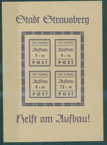 STRAUSBERG 1946 Bl.1 postfrisch (924471)