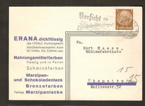 DR. Reklame-Karte, Erana, Nahrungsmittelfarben, Scholtze & Winkler, Leipzig