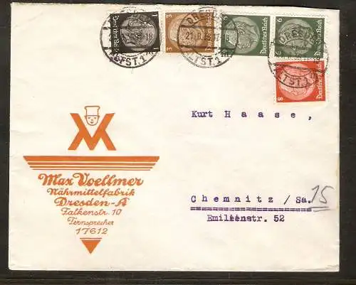DR. Reklame-Brief, Nährmittelfabrik, M. Voellmer, Dresden.