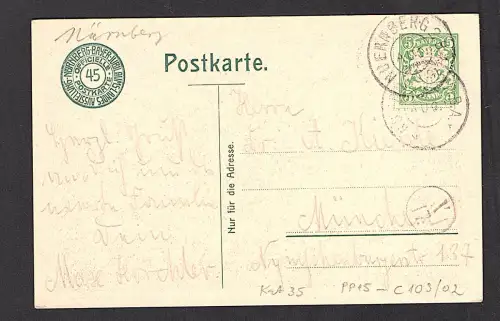 Bayern, Privatganzsache PP15-C103/02, gestempelt.