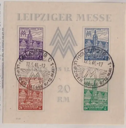 SBZ, West Sachsen, Mi.-Nr. Block 5 Xa  z gestempelt, FA. Dr. JaschBPP.