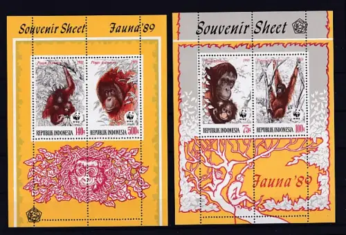 WWF, Indonesien, Mi.-Nr. Block 67-68 postfrisch.