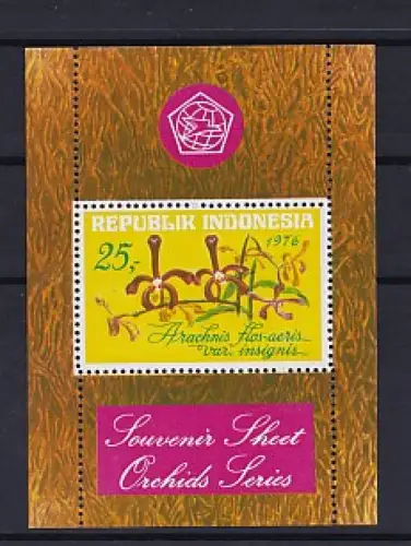 Blumen, Indonesien, Mi.-Nr. Block 19, postfrisch.