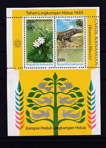 Flora & Fauna, Indonesien, Mi.-Nr. Block 87 postfrisch.