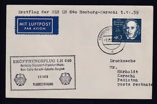 Bund EF. Mi.-Nr.319 auf Luftpost-Ausland-Drucksache