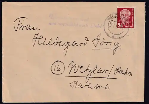 DDR, Losungstempel " Dresden mahnt und................"