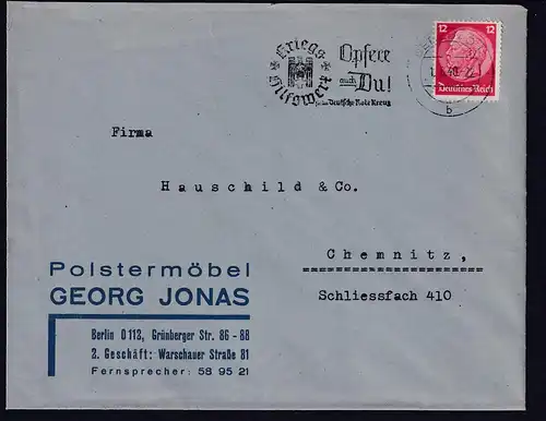 DR. Reklame-Brief, Polstermöbel Georg Jonas, Berlin