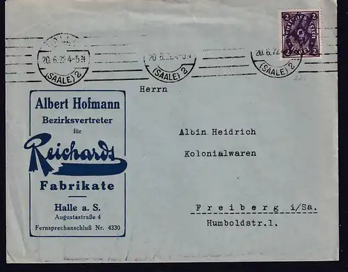 DR. Reklame-Brief, Reichards Fabrikate, Albert Hofmann, Halle a.S