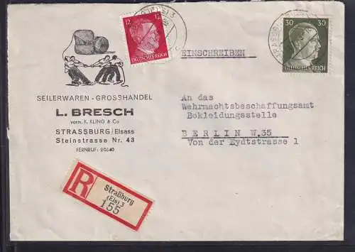 DR. Reklame-Brief, Seilerwaren.Grosshandel L.Bresch, Strassburg.