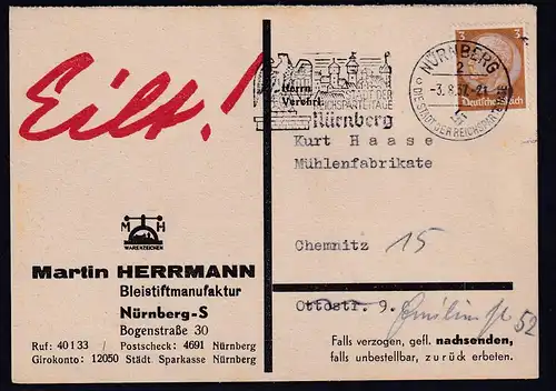 DR. Reklame-Karte, Bleistiftmanufaktur, Martin Herrmann, Nürnberg