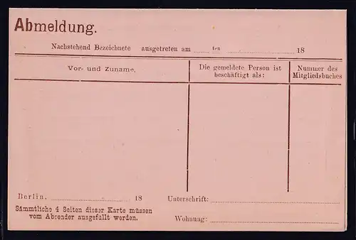 Privatpost, Packetfahrtkarte Berlin,doppell-Karte 2Pfg mit Zudruck, ungebraucht.