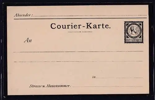 Privatpost, Courier-Karte, Magdeburg, 2,5 Pfg. ungebraucht