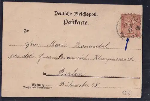 Privatpost, Packetfahrtkarte Berlin1899 , EF. Mi.-Nr. 54