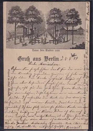 Privatpost, Packetfahrtkarte Berlin1899 , EF. Mi.-Nr. 54