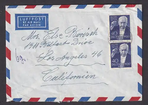 Berlin, Luftpost- Ausland-Brief mit MeF . Mi.-Nr. 124 nach USA.