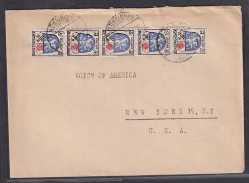 Fr.-Zone, All.-Augabe MeF. Mi.-Nr. 15 als Ausland-Brief.