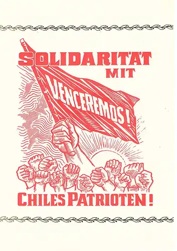 DDR - Gedenkblatt, Solidarität mit Chiles Patrioten