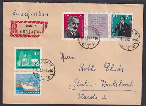 DDR. R-Brief mit Mi.F, Mi.-Nr 893-894 u.a.