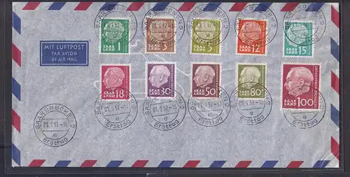 Saarland, Theodor Heuss FDC  01.01.1957
