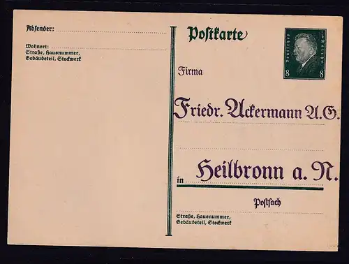 DR., Ganzsache P 181 I mit zudruck, ungebraucht.