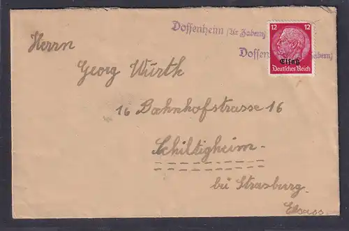 Dt.Besetzung 2. Weltkrieg, Elsaß mit Pro.-St. "Dossenheim"