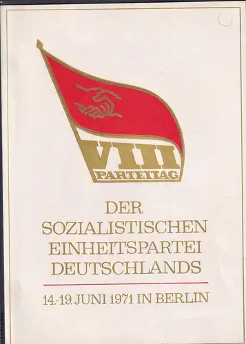DDR - Gedenkblatt, Der Sozialistischen Einheitspartei Deutschlands, A12-1971