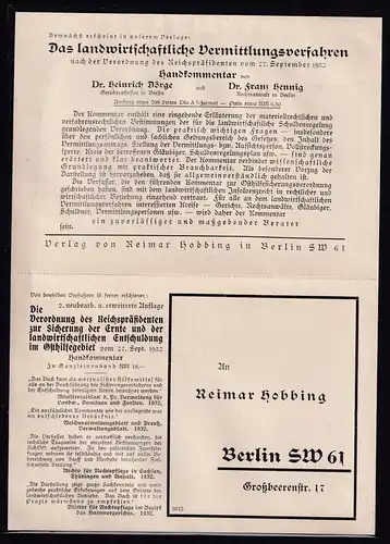 DR.,Reklame-Karte , Verlag, Zeitungen, Reimar Hobbing, Berlin