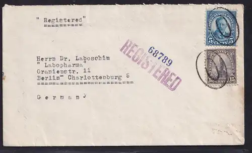 USA., R-Brief, von New York - Berlin 1935