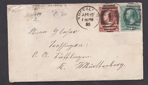 USA-Brief, von Buffalo - Württemberg 1885