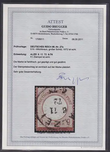 DR., Mi.-Nr. 27 a gestempelt, FA. BruggerBPP