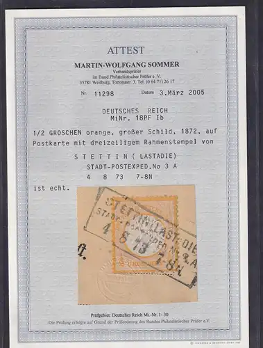 DR, Fernkarte mit EF. Mi.-Nr. 18 PF Ib, FA. SommerBPP