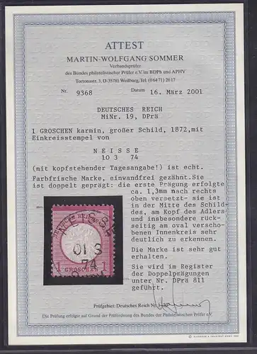 DR, Mi.-Nr.19, DPrä, gestempelt, FA. SommerBPP