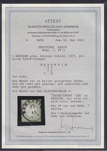 DR, Mi.-Nr.7, PF V, gestempelt, FA.SommerBPP