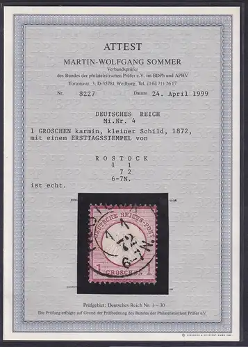 DR, Mi.-Nr.4, ERSTAGSSTEMPEL , FA. SommerBPP