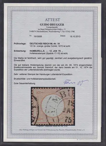 DR., Mi.-Nr.18, gestempelt HE (Spalnik 17-15), FA. BruggerBPP