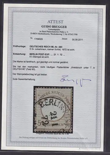 DR., Mi.-Nr. 6 II, gestempelt, FA. BruggerBPP