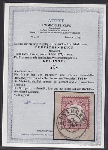 DR., Mi.-Nr. 25 l, gestempelt, FA. KrugBPP