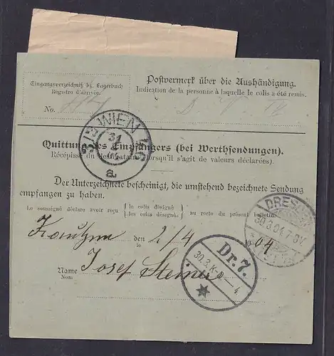 DR, Ausland-Paket-Karte mit EF. Mi.-Nr. 76