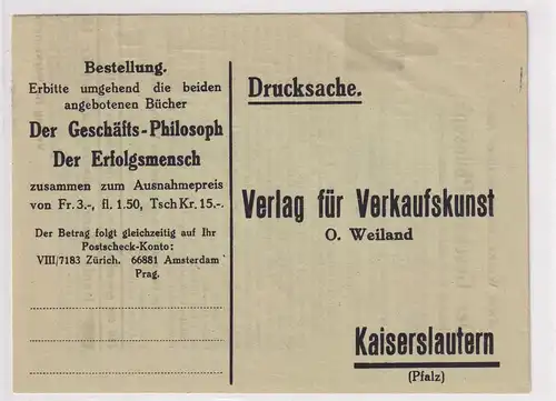 DR. Reklamekarte, Verlag für Verkaufskunst, O. Weiland, Kaiserlautern 