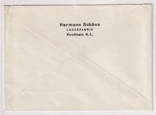 DR. Reklamebrief, Lederfabrik Hermann Schöne , Kirchhain