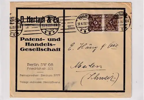 DR. Reklamebrief, Paten-und Handelsgesellschaft O. Hertach  & Co. Berlin