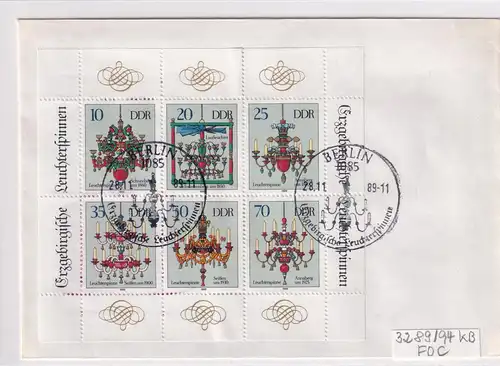 DDR. FDC , Mi.-Nr. KB. 3289-3294