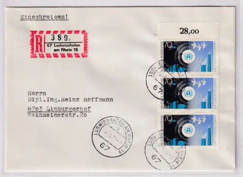Bund, R-Fernbrief mit Me.F. Mi.-Nr.  777