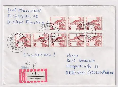 Bund,R-Fernbrief mit Me.F. Mi.-Nr.  1139