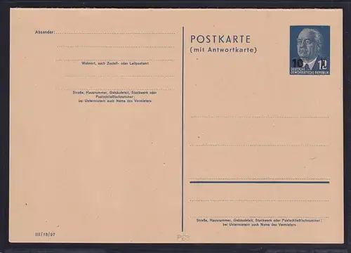 DDR. Ganzsache Mi.-Nr. P 63 ungebraucht